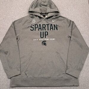 Nike Michigan State Spartans Therma-Fit Hoodie Mens XL Gray 2014 Rose Bowl